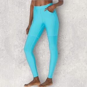 Alo Yoga Small Teal High Rise Leggings Athletic Pilates Athleisure